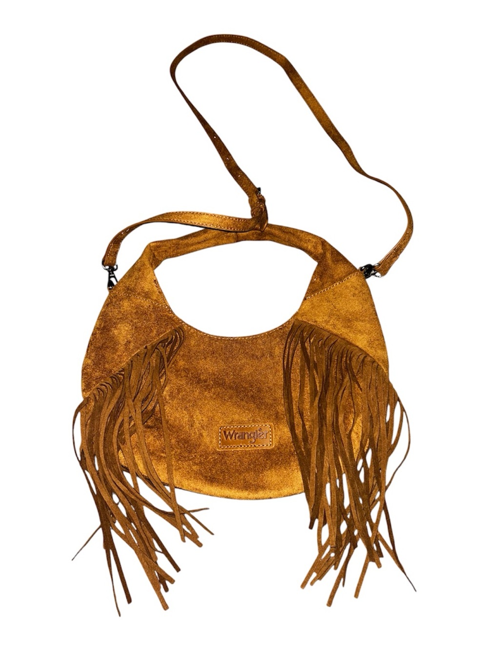Wrangler Suede Fringe Crossbody Bag in Tan NWT